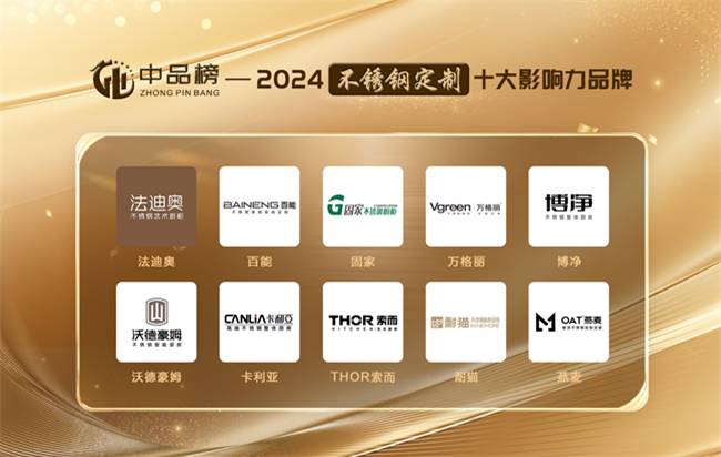 凯发科技：荣耀时刻固家不锈钢橱柜荣获“中品榜”2024不锈钢定制十大品牌