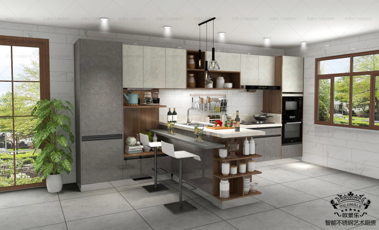 凯发国际首页：欧景乐新款不锈钢橱柜亮相智能不锈钢橱柜优选(图1)